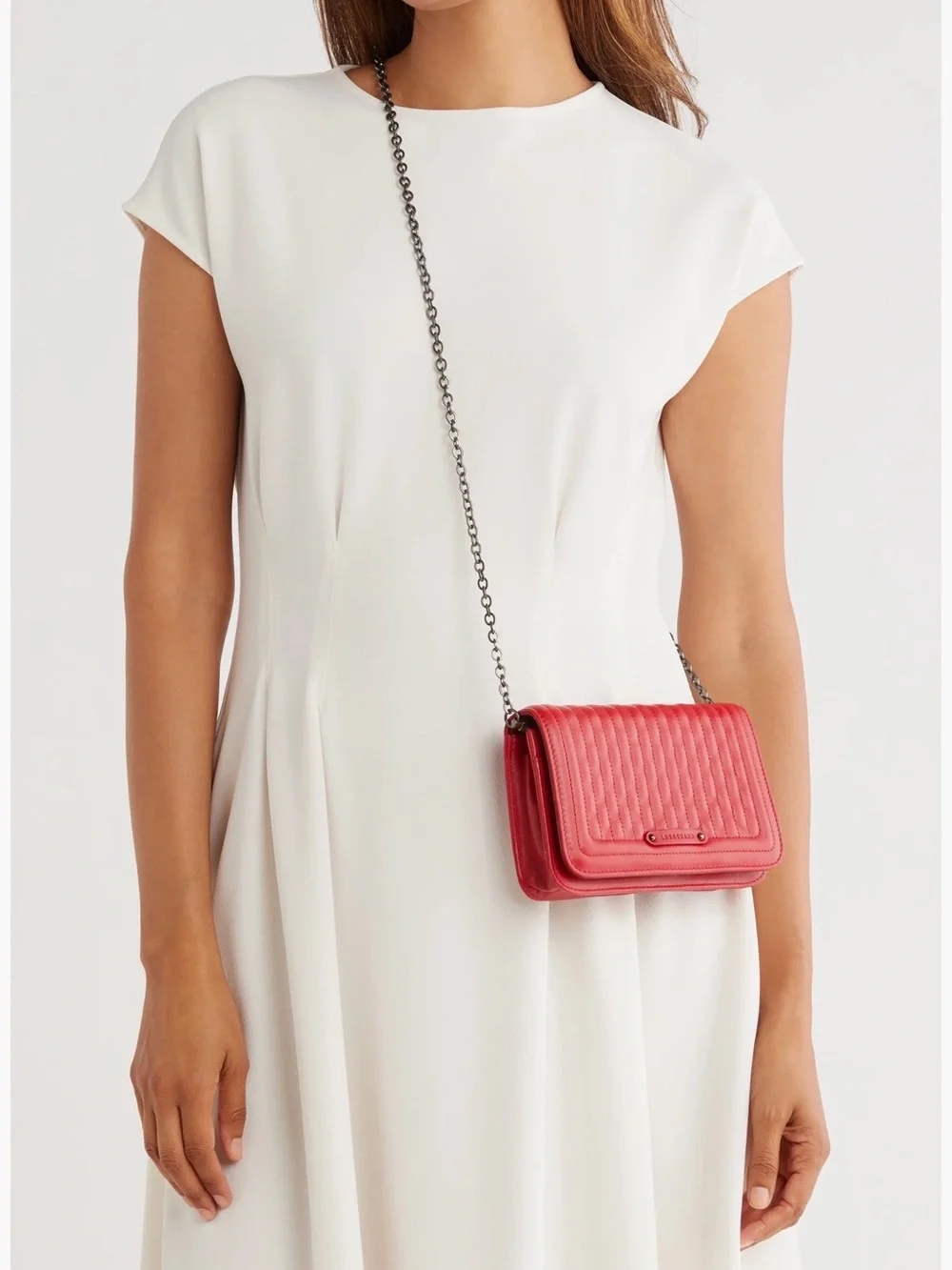 Longchamp Red Quilted Leather Chain Crossbody - Picture 7 of 7
